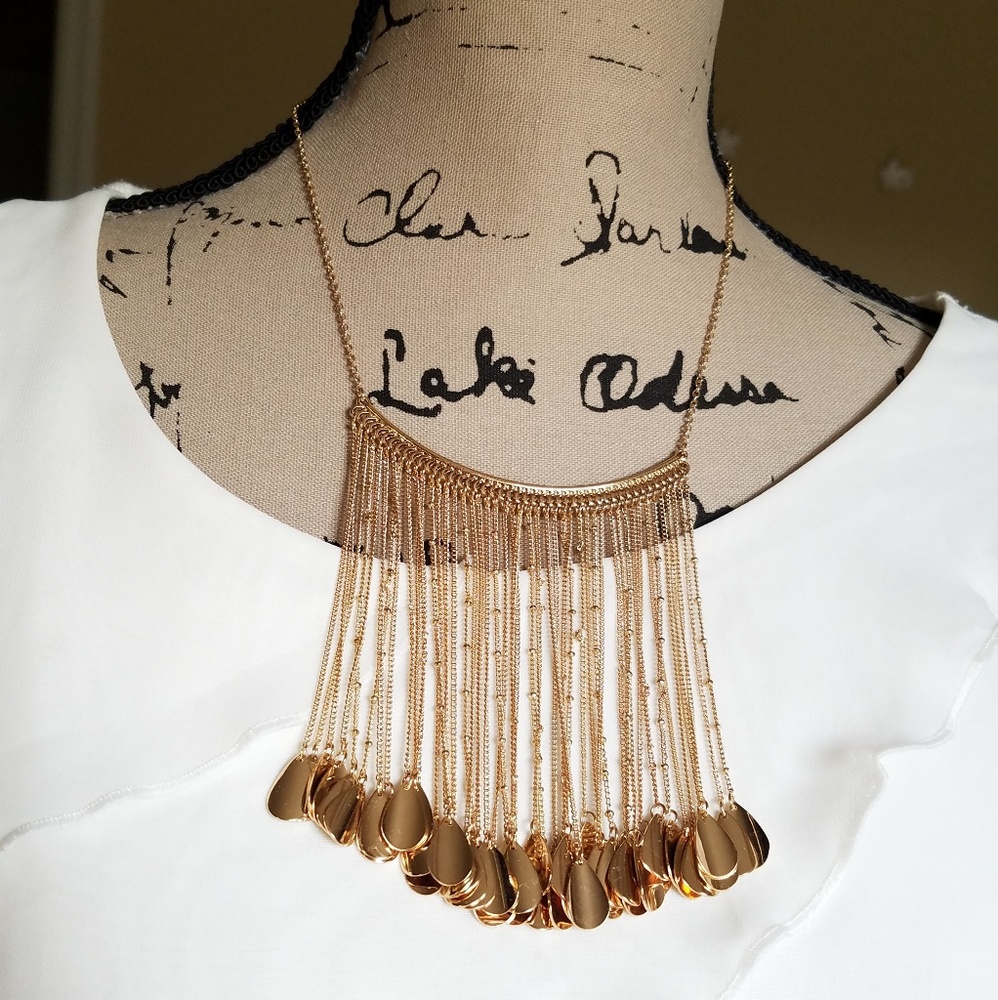 Gold Toned Cascade Necklace